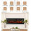 Electric Fireplace Insert Wall Mounted Freestanding Heater Metal Panel With Crystal & Log-2006192537