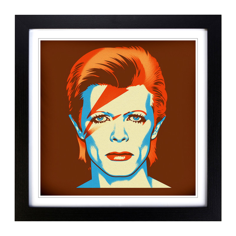 David Bowie Retro No.1 - Framed Print, Black