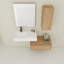 Meuble-lavabo de salle de bain avec lavabo en résine et support latéral-596137439