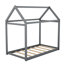 Lit simple en bois, gris