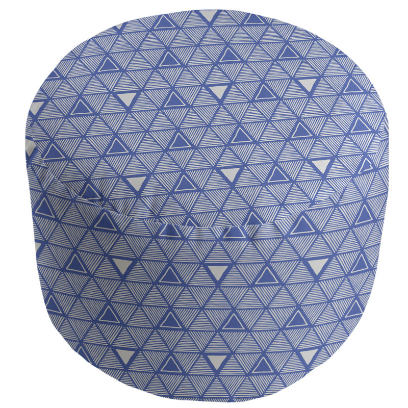 Upholstered Pouf, Blue