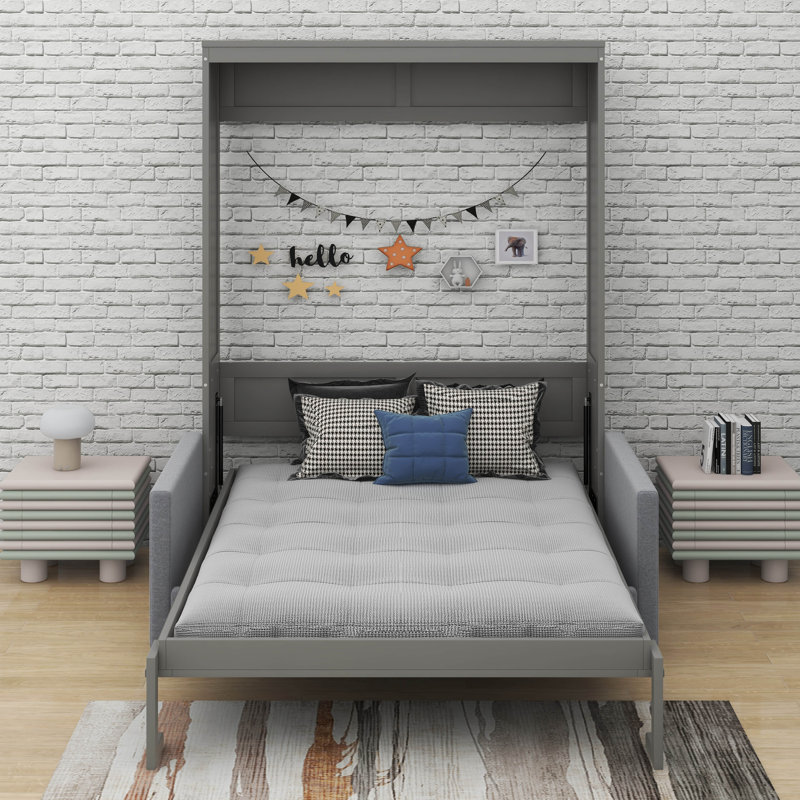 Grand lit escamotable avec coussin