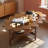 Vintage Oval Two-Tier Solid Wood Coffee Table