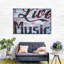 Live Music Graffiti, reproduction sur toile-82873449
