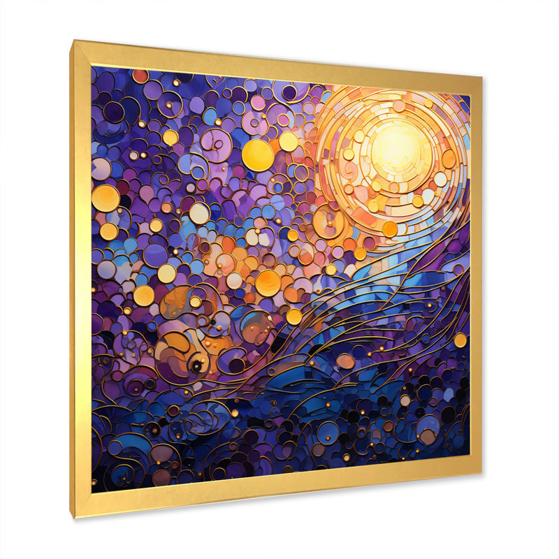 Mystic Mosaic I - impression, Encadrement doré, H 36 po x l 36 po x P 1,5 po
