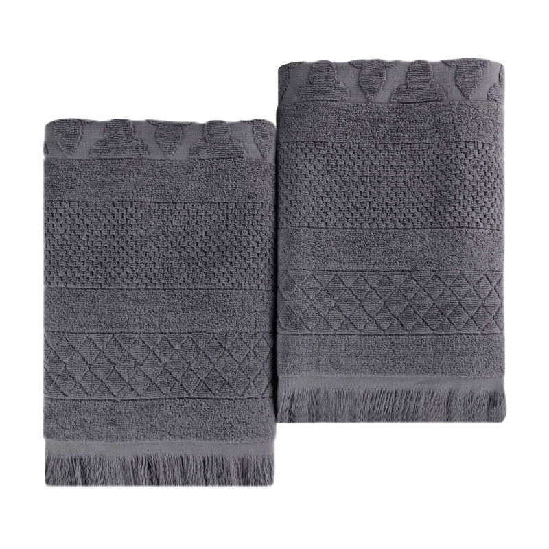 Ensemble de 2 draps de bain en coton Blue Nile Mills, Gris