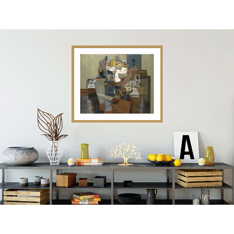 «Still Life with Compote and Glass» par Pablo Picasso, impression giclée sur cadre, H 33,5 po x l 39,67 po
