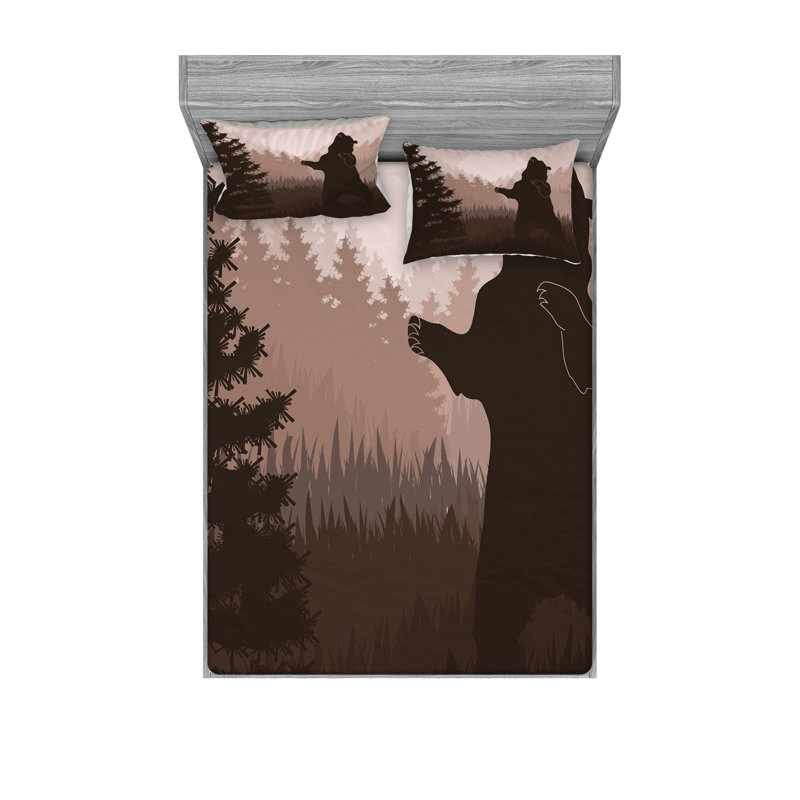 Drap-housse et coussin décoratif Ambesonne, Ensemble de draps pour taille de lit très grand +