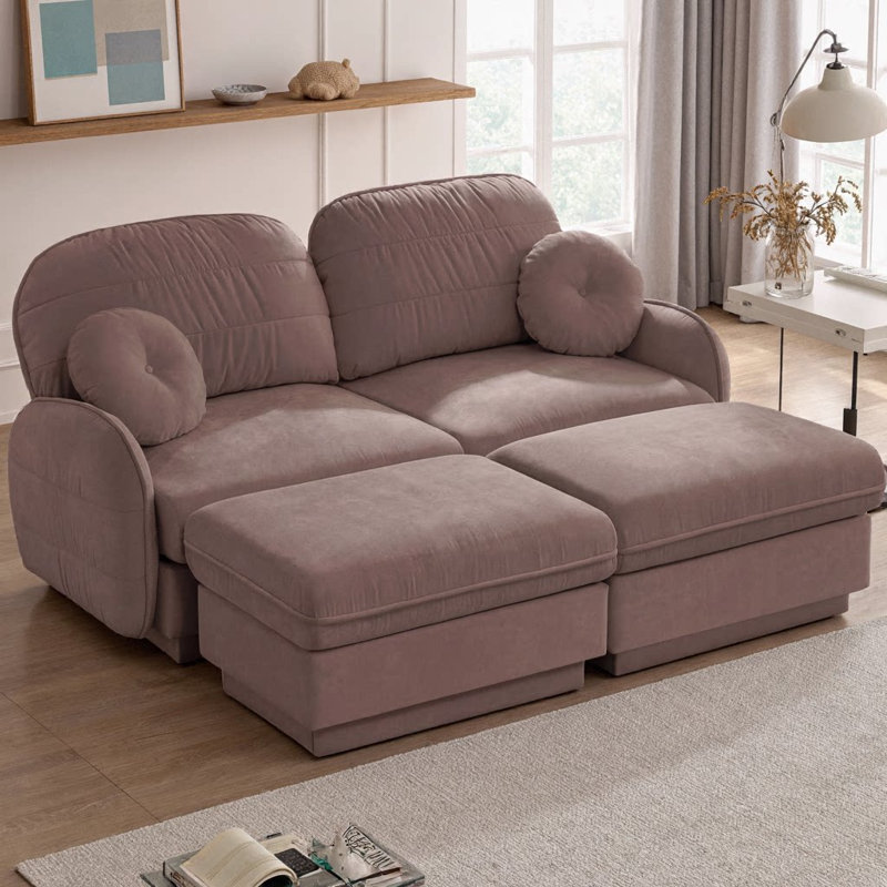 Canapé Chenille Cloud, Rose poussière