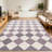 Lavender and Gray Checkerboard carpet-easy to clean, machine-washable, soft and comfortable; suitable for door mats, kitchens, living rooms, bedrooms, corridors, and laundry areas. Easy to clean, durable carpet for home decoration.-129045853