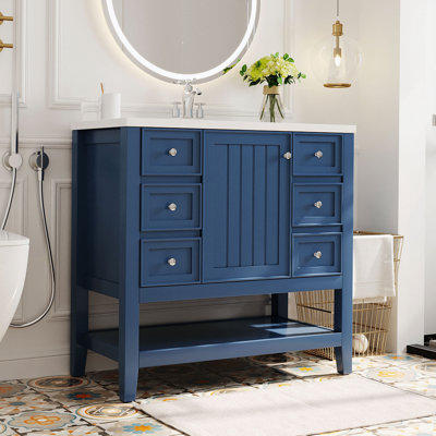 Meuble-lavabo sur pied simple 36 po avec dessus Randilee