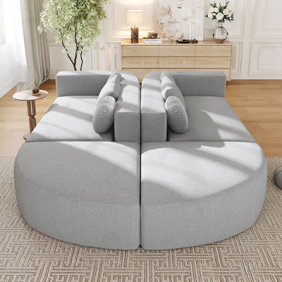 Modular Sectional Sofa with Curved Design