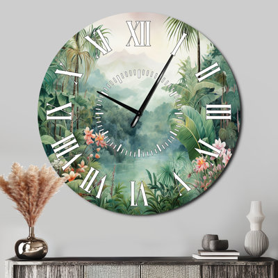 Horloge murale Tropical Wilderness Escape III