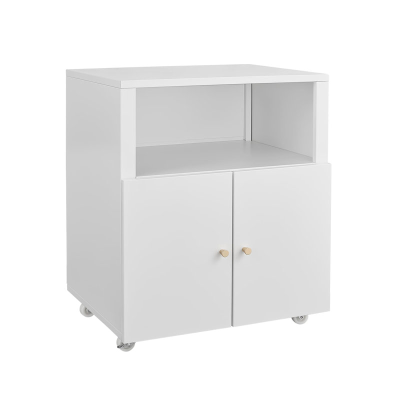 Armoire pour imprimantes en métal robuste - unité de rangement pour classeur de bureau avec 2 portes - organisateur de dossiers sous le bureau pour le bureau personnel - blanc, quatre compartiments