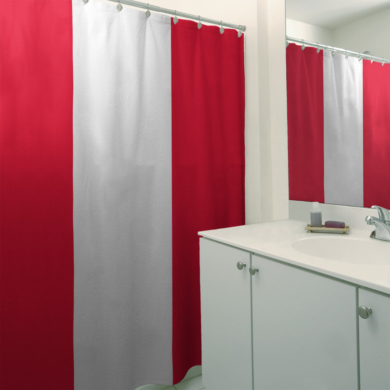 Single Shower Curtain, Red/White