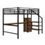 Metal Full Loft Bed With Wardrobe And LED Light-551517334