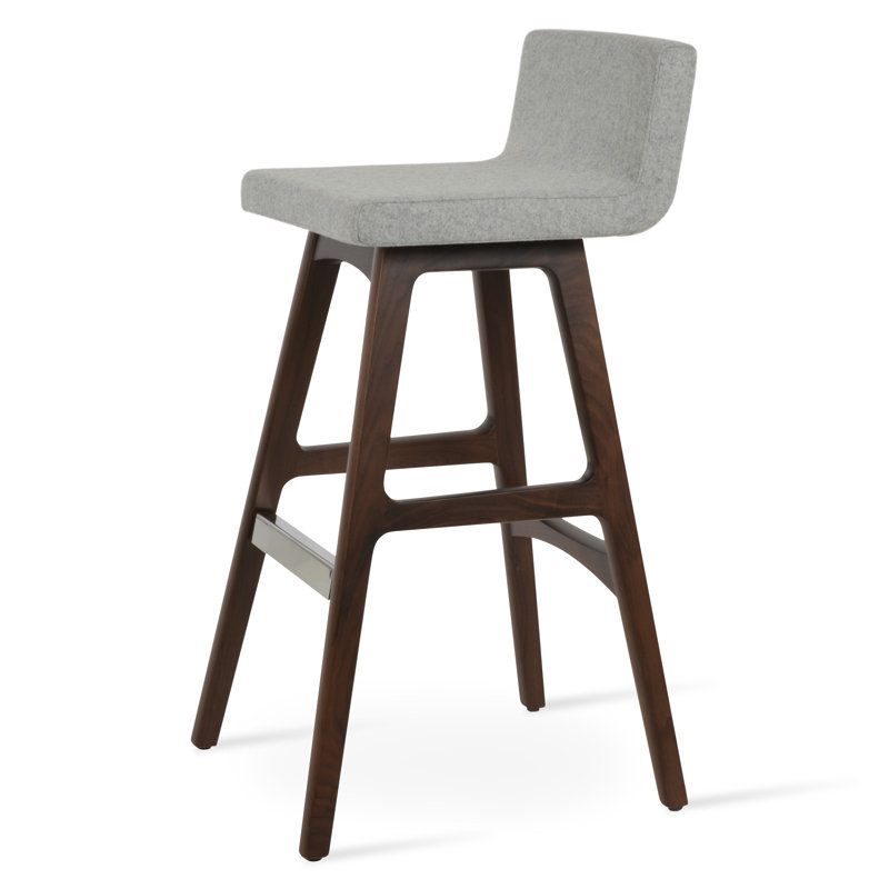 Tabouret Dallas PR, Tabouret de bar (siège d'une hauteur de 30,5 po), Turquoise, Noyer