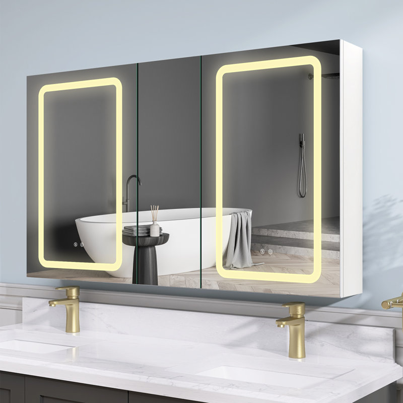 Armoire à pharmacie sans cadre avec miroir et 6 tablettes réglables l 30 po x H 30 po Cresong, Gauche