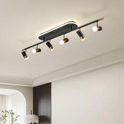 Black/Gold LED Adjustable Fixed Track Lighting Head