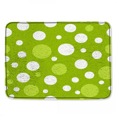 Polka Dots Bath Mat Pattern Bathroom Decor Modern