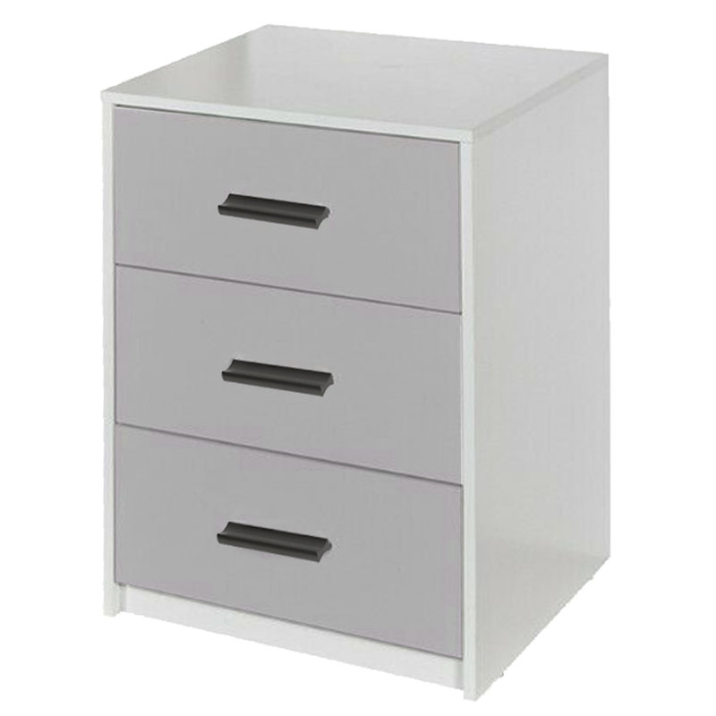 Diakite 40cm W Manufactured Wood Bedside Table, White/Grey