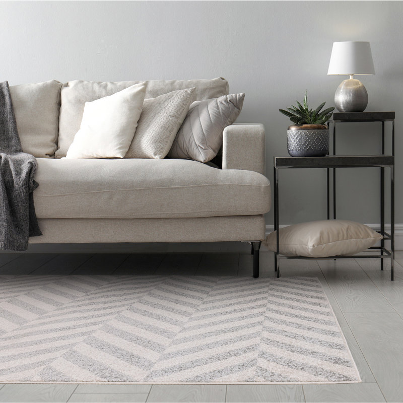 Bray Grey/Cream Chevron Area Rug, Rectangle 160 x 230cm