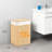 72L Slim Laundry Hamper With Lid, Foldable Bamboo Clothes Basket With Handles And Removable Washable Liner For Bedroom Bathroom Dorm