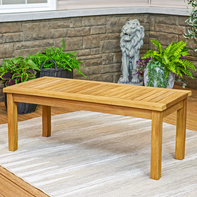 Hellwig Teak Rectangular Outdoor Coffee Table