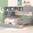 Twin Over Full Bunk Bed In Gray With Shelf, 2 Drawers & Storage - A Safe And Practical Bedroom Design Shelves, Staircase Drawer. Suitable For Adults-986283352