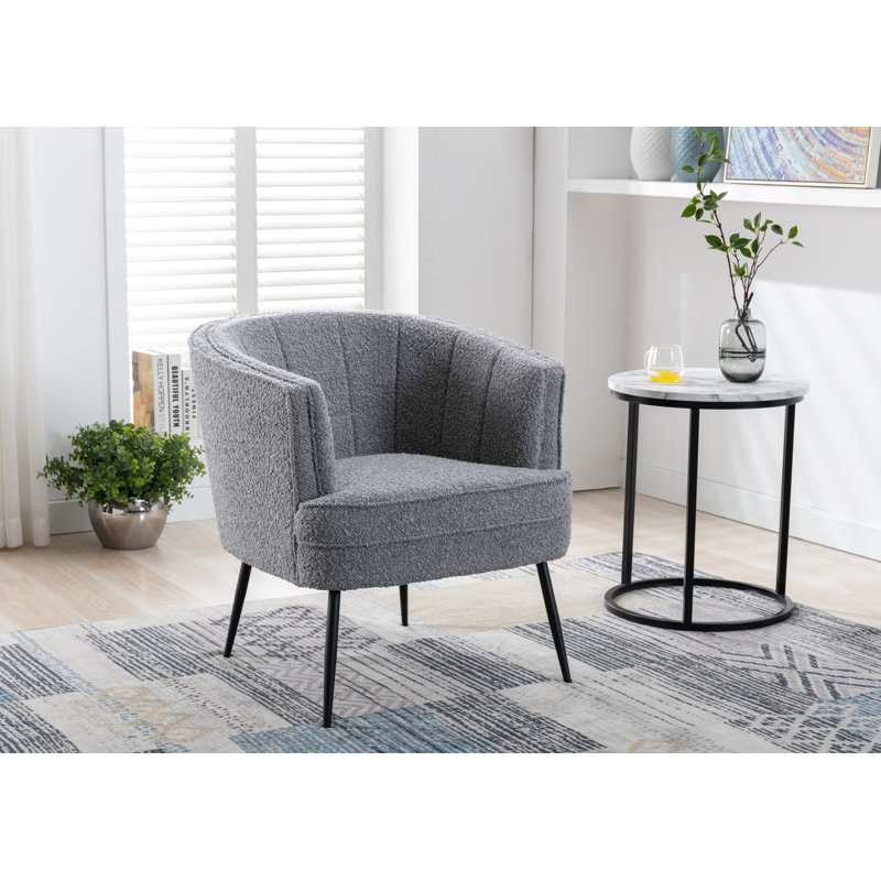 Upholstered Barrel Chair, Grey