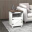 Table basse de salon blanche avec rangement, surface facile à nettoyer et amp; Pieds en bois par HOMcom-875027223