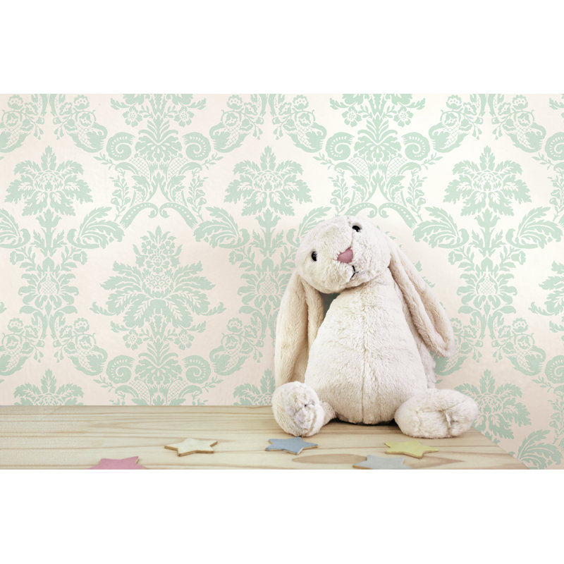 Rouleau de papier peint 33 pi x 20,5 po Burge, Bleu sarcelle