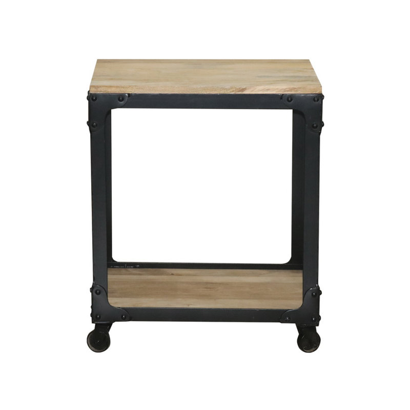 Loammi Solid Wood Tray Top End Table