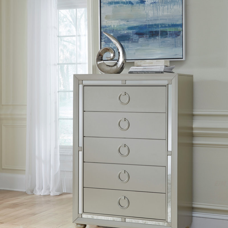 Commode argentée CHLOE GEMSTONE