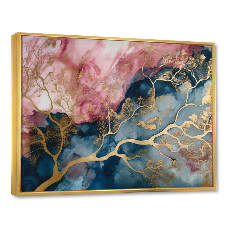 «Exploration des profondeurs de la géode rose I», art mural abstrait en marbre, H 16 po x l 32 po x P 1 po