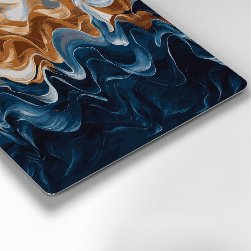 «Lyrical Abstraction 59», art mural en métal bleu, H 32 po x l 32 po