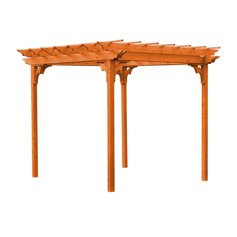 Pergola en bois massif, 8 pi L 10 pi. D, Séquoia