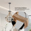  Lustre de style lanterne moderne à 5 lumières de 19 po à intensité variable, réglable en hauteur et plafonnier incliné compatible avec la salle à manger-341265835-341265834