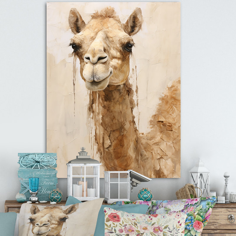 Minimalisme beige chameau II sur toile, H 44 po x l 34 po x P 1,5 po, Toile tendue