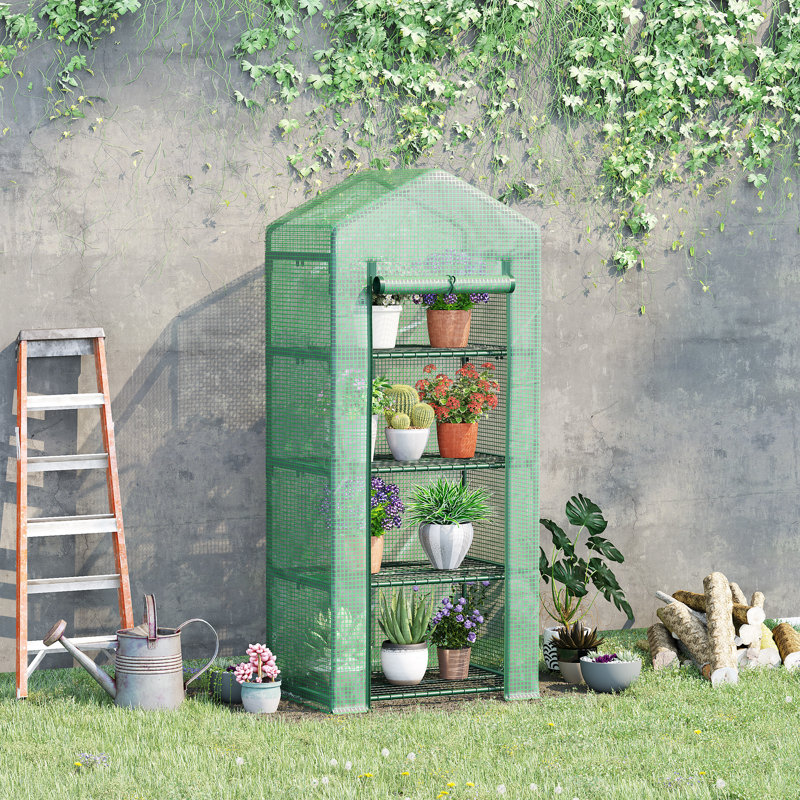 Ahrianna 14.6 Ft W x 8.7 Ft D Greenhouse, Green