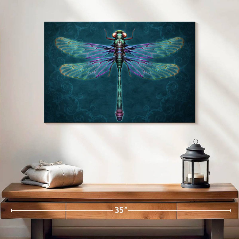 Brampt Damask Dragonfly, 32" H x 48" W