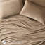 Grand drap 4 pièces taupe - 100% ultra doux et ajusté 2 taies d'oreiller brossées des deux côtés Velours lavable à la machine
