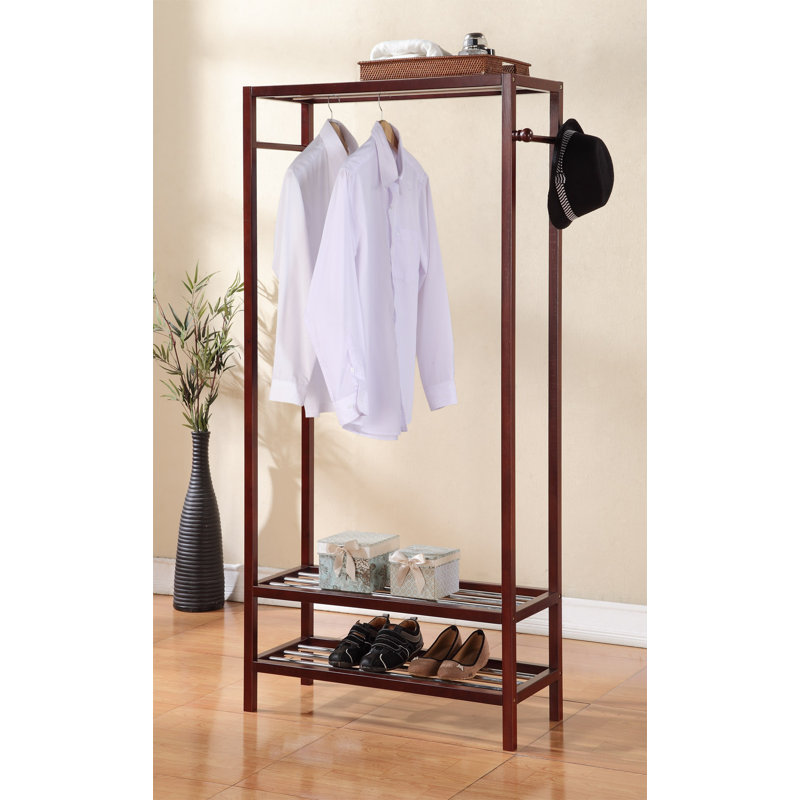 Portant à vêtements en bois Nickell, Noyer