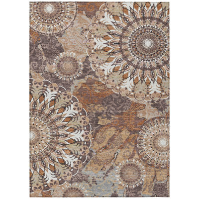 Machine Washable Indoor/Outdoor Chantille ACN2335 Paisley Rug
