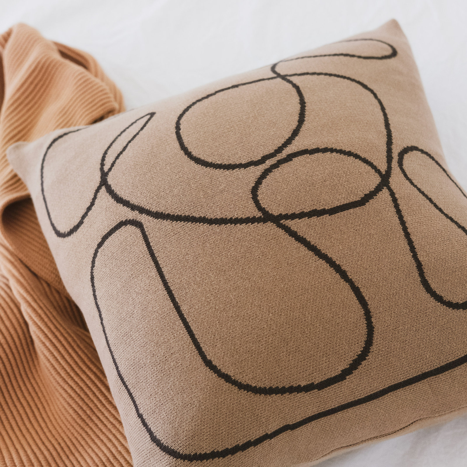 Lismore 18" x 18" Cotton Pillow Cover, Brown