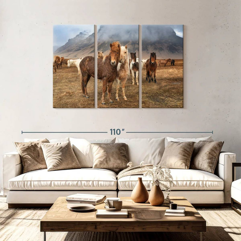 Brampt, chevaux incroyables de l'Islande, H 48 po x l 74 po