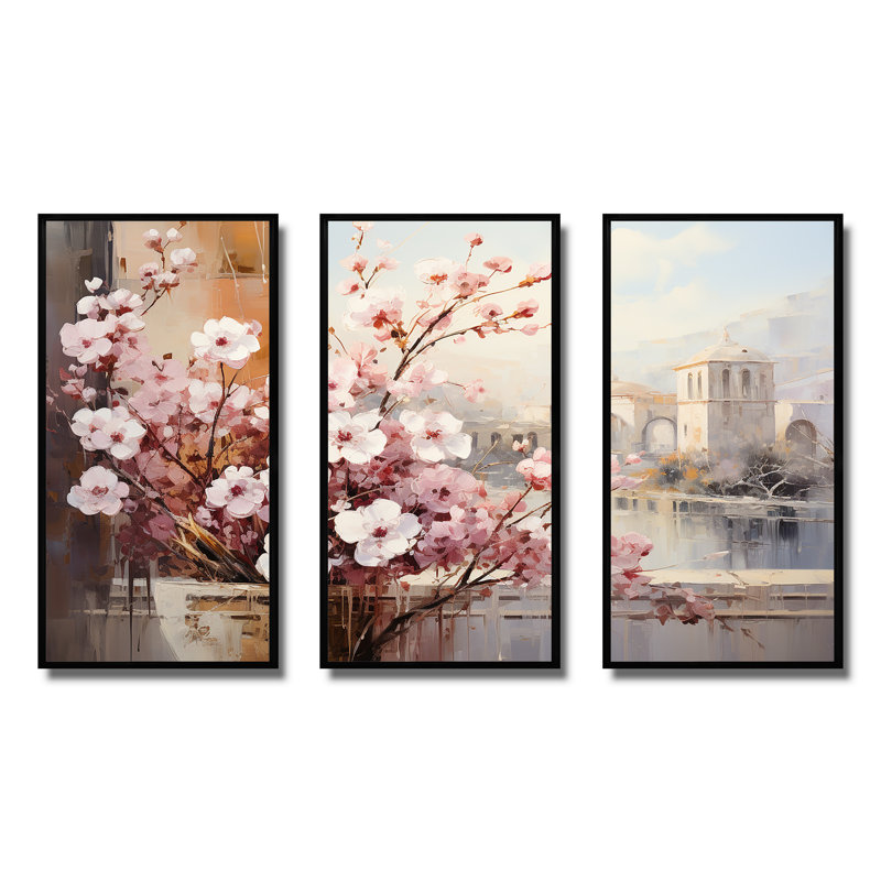 Sprintime Empire romain paysage 1 - Italie, art mural, Cadre flottant noir, H 40 po x l 60 po x P 1 po