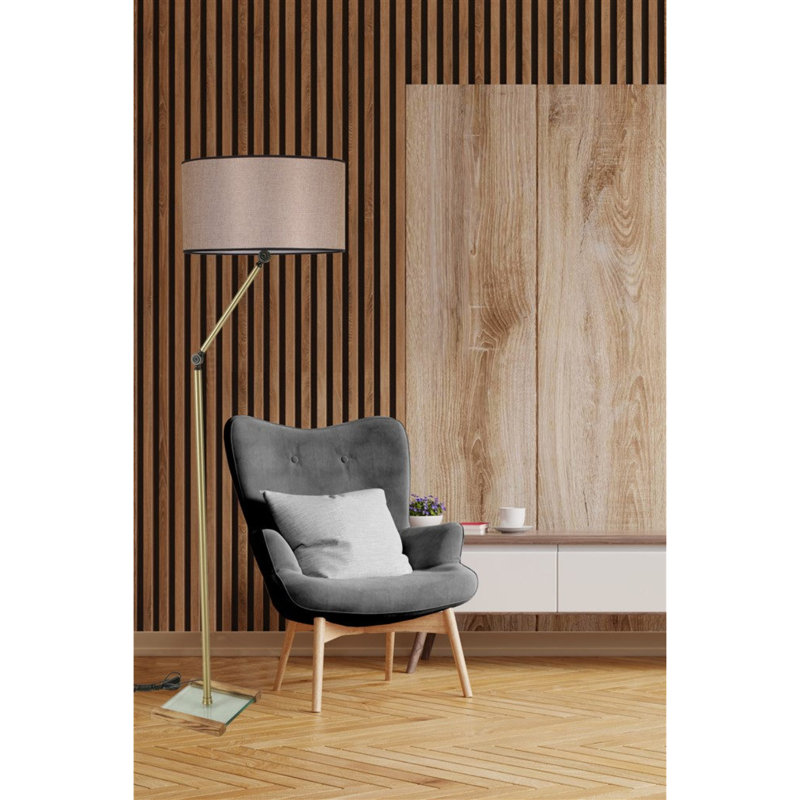 Gundolf 165cm Arched Floor Lamp, Beige