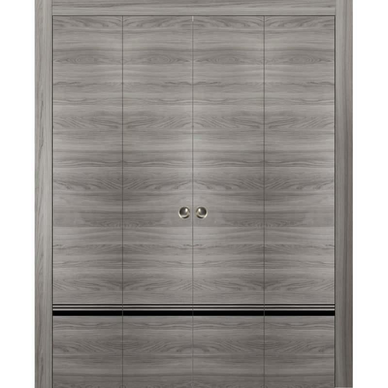 Porte de grange en bois massif massif, 96 po x 96 po, Frêne gingembre