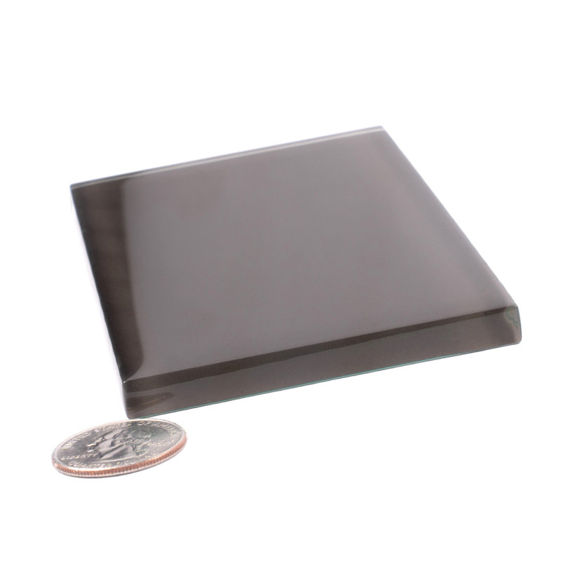 3"X 6" Polished Glass Subway Tile, Ash Gray